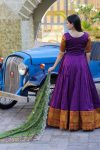DESIGNER SILK JACQUARD WEAVING AND EMBROIDERED WORK GOWN WITH DUPATTA FESTIVE WEAR WHOLESALE PRICE ETHNIC GARMENT (1)