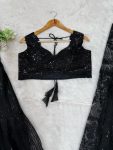 DESIGNER SOFT BUTTERFLY NET THREAD SEUENCE WORK SHARARA SHRUG WITH UNSTITCHED BLOUSE PARTY WEAR WHOLESALE PRICE ETHNIC GARMENT (1)