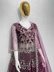 DESIGNER SOFT NET EMBROIDERY SEQUENCE WORK TOP LEHENGA WITH DUPATTA WEDDING WEAR WHOLESALE PRICE ETHNIC GARMENT (3)