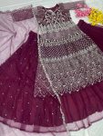 DESIGNER SOFT NET EMBROIDERY SEQUENCE WORK TOP LEHENGA WITH DUPATTA WEDDING WEAR WHOLESALE PRICE ETHNIC GARMENT (3)