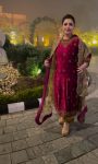 DESIGNER VELVET EMBROIDREY SEQUENCE WORK TOP BOTTOM WITH DUPATTA PARTY WEAR WHOLESALE PRICE ETHNIC GARMENT (5)