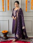 DESIGNER VISCOSE CHANDERI BEADS WITH HAND WORK TOP BOTTOM WITH DUPATTA PARTY WEAR WHOLESALE PRICE ETHNIC GARMENT (6)