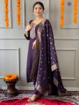 DESIGNER VISCOSE CHANDERI BEADS WITH HAND WORK TOP BOTTOM WITH DUPATTA PARTY WEAR WHOLESALE PRICE ETHNIC GARMENT (6)