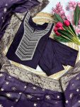 DESIGNER VISCOSE CHANDERI BEADS WITH HAND WORK TOP BOTTOM WITH DUPATTA PARTY WEAR WHOLESALE PRICE ETHNIC GARMENT (6)