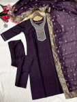 DESIGNER VISCOSE CHANDERI BEADS WITH HAND WORK TOP BOTTOM WITH DUPATTA PARTY WEAR WHOLESALE PRICE ETHNIC GARMENT (6)