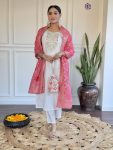 DESIGNER VISCOSE CHANDERI EMBROIDERY WORK TOP BOTTOM WITH DUPATTA FESTIVE WEAR WHOLESALE PRICE ETHNIC GARMENT (6)