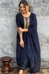 DESIGNER VISCOSE CHANDERI EMBROIDERY WORK TOP BOTTOM WITH DUPATTA FESTIVE WEAR WHOLESALE PRICE ETHNIC GARMENT (2)
