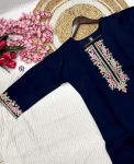 DESIGNER VISCOSE CHANDERI EMBROIDERY WORK TOP BOTTOM WITH DUPATTA FESTIVE WEAR WHOLESALE PRICE ETHNIC GARMENT (2)