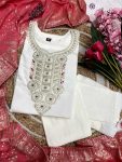 DESIGNER VISCOSE CHANDERI EMBROIDERY WORK TOP BOTTOM WITH DUPATTA FESTIVE WEAR WHOLESALE PRICE ETHNIC GARMENT (6)