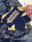 DESIGNER VISCOSE CHANDERI EMBROIDERY WORK TOP BOTTOM WITH DUPATTA FESTIVE WEAR WHOLESALE PRICE ETHNIC GARMENT (2)