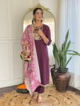 DESIGNER VISCOSE RAYON SEQUENCE CODING EMBROIDERY WORK TOP BOTTOM WITH DUPATTA FESTIVE WEAR WHOLESALE PRICE ETHNIC GARMENT (5)