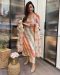 DESIGNER XHINON SILK EMBROIDERY LINING WORK TOP BOTTOM WITH DUPATTA PARTY WEAR WHOLESALE PRICE ETHNIC GARMENT (6)