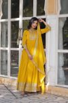 FANCY BLOOMING GEORGETTE EMBROIDREY SEQUENCE WORK GOWN WITH DUPATTA PARTY WEAR WHOLESALE PRICE ETHNIC GARMENT (7)