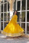FANCY BLOOMING GEORGETTE EMBROIDREY SEQUENCE WORK GOWN WITH DUPATTA PARTY WEAR WHOLESALE PRICE ETHNIC GARMENT (7)