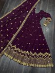 FANCY BLOOMING GEORGETTE ZARI EMBROIDERY SEQUENCE WORK GOWN WITH DUPATTA PARTY WEAR WHOLESALE PRICE ETHNIC GARMENT (11)