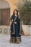 FANCY BLOOMING GEORGETTE ZARI EMBROIDERY SEQUENCE WORK GOWN WITH DUPATTA PARTY WEAR WHOLESALE PRICE ETHNIC GARMENT (8)