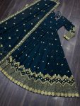 FANCY BLOOMING GEORGETTE ZARI EMBROIDERY SEQUENCE WORK GOWN WITH DUPATTA PARTY WEAR WHOLESALE PRICE ETHNIC GARMENT (8)
