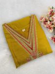 FANCY CHANDERI SILK SEQUENCE EMBROIDERY CODING WORK TOP BOTTOM WITH DUPATTA PARTY WEAR WHOLESALE PRICE ETHNIC GARMENT (6)