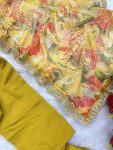 FANCY CHANDERI SILK SEQUENCE EMBROIDERY CODING WORK TOP BOTTOM WITH DUPATTA PARTY WEAR WHOLESALE PRICE ETHNIC GARMENT (6)