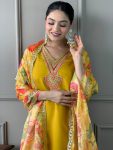 FANCY CHANDERI SILK SEQUENCE EMBROIDERY CODING WORK TOP BOTTOM WITH DUPATTA PARTY WEAR WHOLESALE PRICE ETHNIC GARMENT (6)