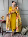 FANCY CHANDERI SILK SEQUENCE EMBROIDERY CODING WORK TOP BOTTOM WITH DUPATTA PARTY WEAR WHOLESALE PRICE ETHNIC GARMENT (6)