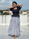 FANCY CHIFFON DIGITAL PRINT WORK SKIRT WITH TOP CASUAL WEAR WHOLESALE PRICE ETHNIC GARMENT (1)