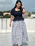 FANCY CHIFFON DIGITAL PRINT WORK SKIRT WITH TOP CASUAL WEAR WHOLESALE PRICE ETHNIC GARMENT (1)