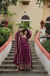 FANCY CHINO SEQUENCE EMBROIDERY WORK NAYRA CUT KURTI SHARARA WITH DUPATTA PARTY WEAR WHOLESALE PRICE ETHNIC GARMKENT (18)