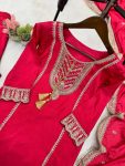 FANCY CHINON CODING SEQUENCE EMBROIDERY WORK TOP BOTTOM WITH DUPATTA PARTY WEAR WHOLESALE PRICE ETHNIC GARMENT (3)