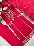 FANCY CHINON CODING SEQUENCE EMBROIDERY WORK TOP BOTTOM WITH DUPATTA PARTY WEAR WHOLESALE PRICE ETHNIC GARMENT (3)