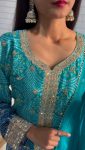 TRENDING GEORGETTE EMBROIDERY SEQUENCE CODING WORK TOP PALAZZO WITH DUPATTA PARTY WEAR WHOLESALE PRICE ETHNIC GARMENT (3)