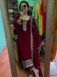 FANCY CHINON EMBROIDERY SEQUENCE WORK TOP BOTTOM WITH DUPATTA PARTY WEAR WHOLESALE PRICE ETHNIC GARMENT (5)
