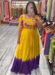 FANCY CHINON EMBROIDERY THREAD AND SEQUENCE WORK GOWN PARTY WEAR WHOLESALE PRICE ETHNIC GARMENT (7)