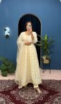 FANCY CHINON EMBROIDERY WORK WITH FANCY LACE WORK GOWN BOTTOM WITH DUPATTA FESTIVE WEAR WHOLESALE PRICE ETHNIC GARMENT (3)