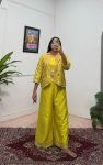 FANCY CHINON EMBROIDREY MOTI LACE WORK BLOUSE KOTI WITH PALAZZO PARTY WEAR WHOLESALE PRICE ETHNIC GARMENT (7)
