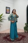 FANCY CHINON EMBROIDREY MOTI LACE WORK BLOUSE KOTI WITH PALAZZO PARTY WEAR WHOLESALE PRICE ETHNIC GARMENT (12)