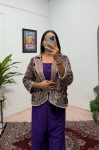 FANCY CHINON EMBROIDREY MOTI LACE WORK BLOUSE KOTI WITH PALAZZO PARTY WEAR WHOLESALE PRICE ETHNIC GARMENT (6)