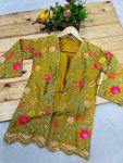 FANCY CHINON FLORAL EMBROIDERY WORK PALAZZO BLOUSE WITH KOTI PARTY WEAR WHOLESALE PRICE ETHNIC GARMENT (3)
