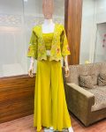 FANCY CHINON FLORAL EMBROIDERY WORK PALAZZO BLOUSE WITH KOTI PARTY WEAR WHOLESALE PRICE ETHNIC GARMENT (3)