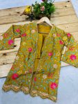 FANCY CHINON FLORAL EMBROIDERY WORK PALAZZO BLOUSE WITH KOTI PARTY WEAR WHOLESALE PRICE ETHNIC GARMENT (3)