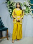 FANCY CHINON FLORAL EMBROIDERY WORK PALAZZO BLOUSE WITH KOTI PARTY WEAR WHOLESALE PRICE ETHNIC GARMENT (3)