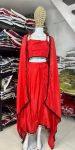 FANCY CHINON HANGING LACE WORK TUBE TOP DRAPED SKIRT WITH SHRUG PARTY WEAR WHOLESALE PRICE ETHNIC GARMENT (8)