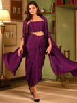 FANCY CHINON HANGING LACE WORK TUBE TOP DRAPED SKIRT WITH SHRUG PARTY WEAR WHOLESALE PRICE ETHNIC GARMENT (15)