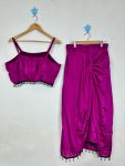 FANCY CHINON HANGING LACE WORK TUBE TOP DRAPED SKIRT WITH SHRUG PARTY WEAR WHOLESALE PRICE ETHNIC GARMENT (15)