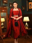 FANCY CHINON HANGING LACE WORK TUBE TOP DRAPED SKIRT WITH SHRUG PARTY WEAR WHOLESALE PRICE ETHNIC GARMENT (8)