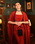 FANCY CHINON HANGING LACE WORK TUBE TOP DRAPED SKIRT WITH SHRUG PARTY WEAR WHOLESALE PRICE ETHNIC GARMENT (8)