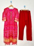FANCY CHINON SILK BANDHNI PRINTED SEQUENCE LATKAN WORK TOP BOTTOM WITH DUPATTA PARTY WEAR WHOLESALE PRICE ETHNIC GARMENT (2)