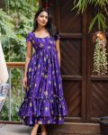 FANCY CHINON SILK DIGITAL PRINTED ONE PIECE DRESS CASUAL WEAR WHOLESALE PRICE ETHNIC GARMENT (3)