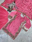 FANCY CHINON SILK EMBROIDERY SEQUENCE WORK TOP PALAZZO WITH DUPATTA PARTY WEAR WHOLESALE PRICE ETHNIC GARMENT (5)