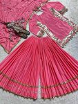 FANCY CHINON SILK EMBROIDERY SEQUENCE WORK TOP PALAZZO WITH DUPATTA PARTY WEAR WHOLESALE PRICE ETHNIC GARMENT (5)